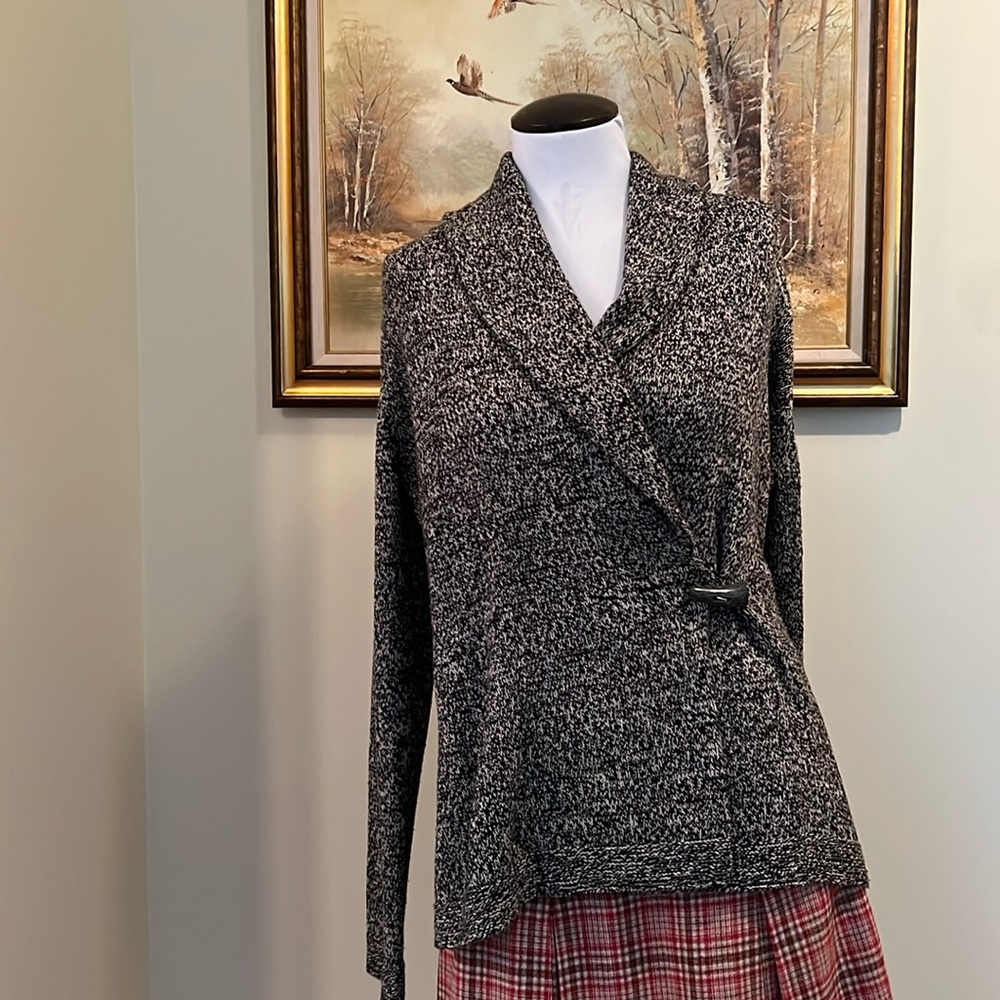 LRL RALPH LAUREN JEANS CO. ⭐️ Cotton Blend Wrap Sweater, Large, soft, marled